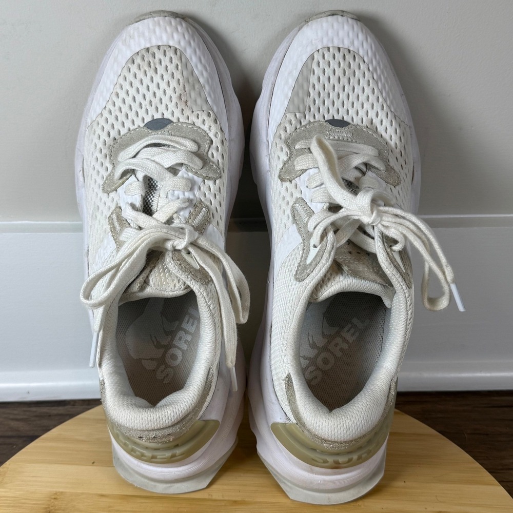 Good Sorel Kinetic RNEGD Lace Sneakers Womens 8.5 White NL4145-100 Chunky Casual - Picture 6 of 8